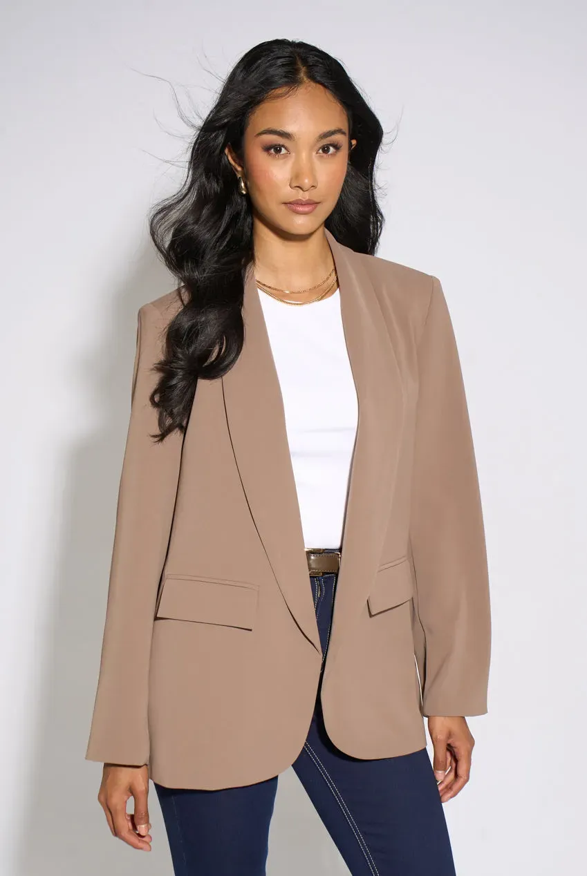 Gini London Contrast Sleeve blazer moka aperto morbid