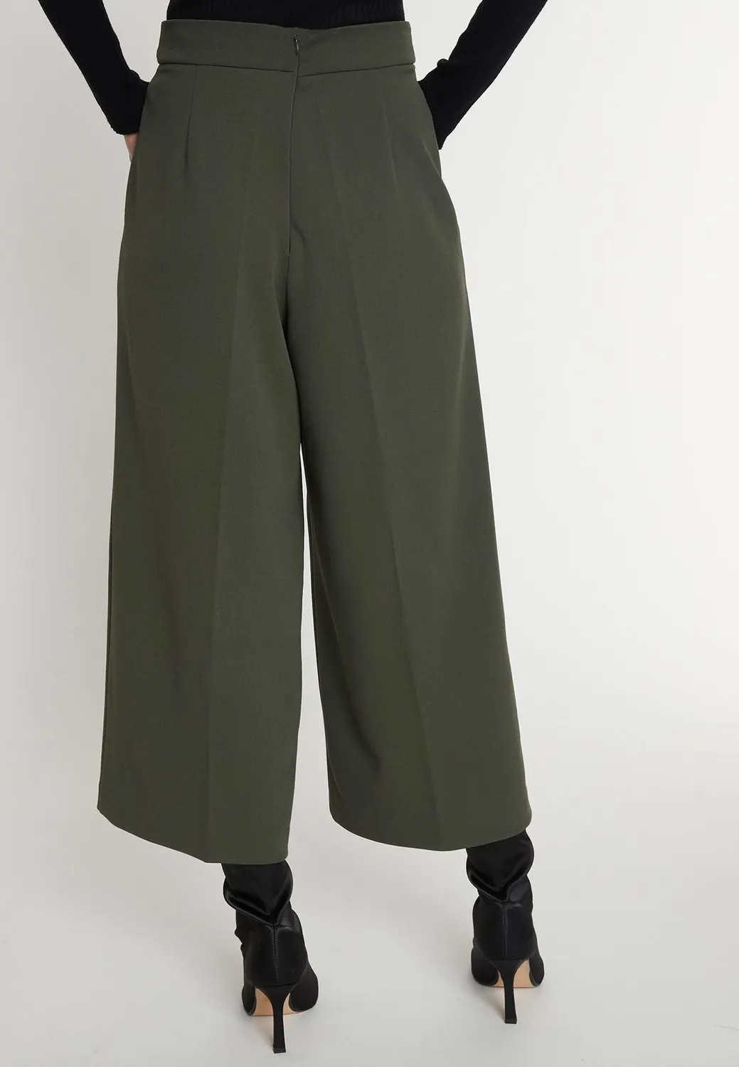 Ana Alcazar Mefily culotte kaki tasche laterali