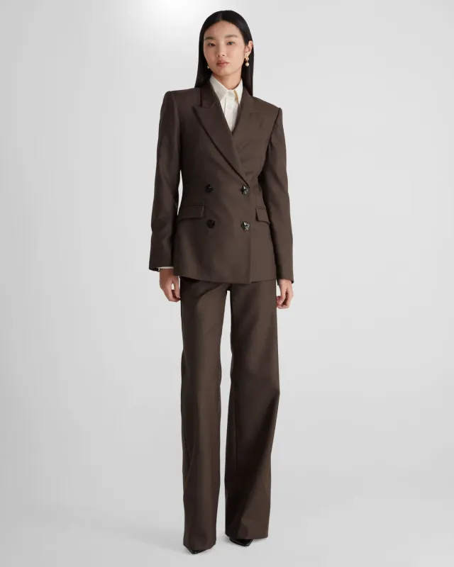 Violante Nessi Sir Blazer doppiopetto marrone lana