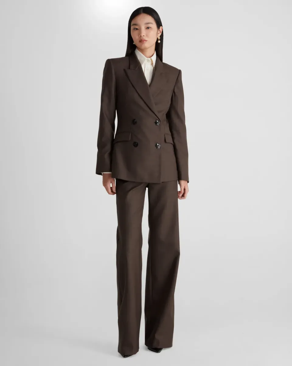 Violante Nessi Sir Blazer doppiopetto marrone lana