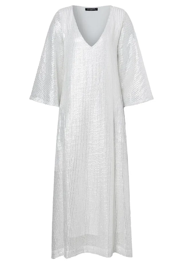 Ana Alcazar Wahia abito maxi bianco mesh