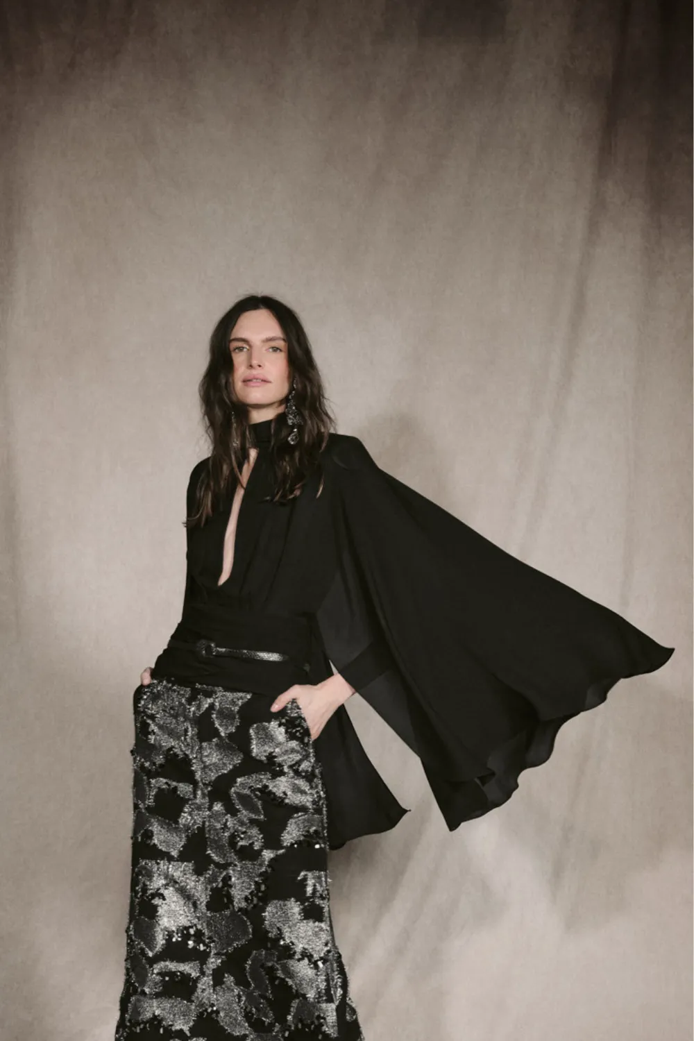 Johanna Ortiz Secretos del Bazar top nero seta
