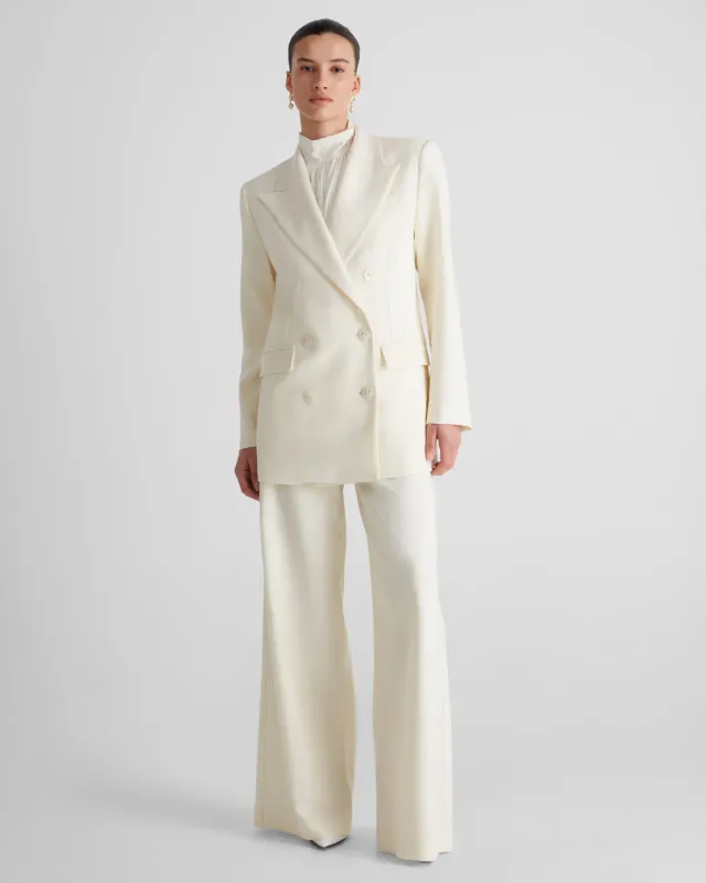 Violante Nessi Sugar Blazer avorio in crepe di lana