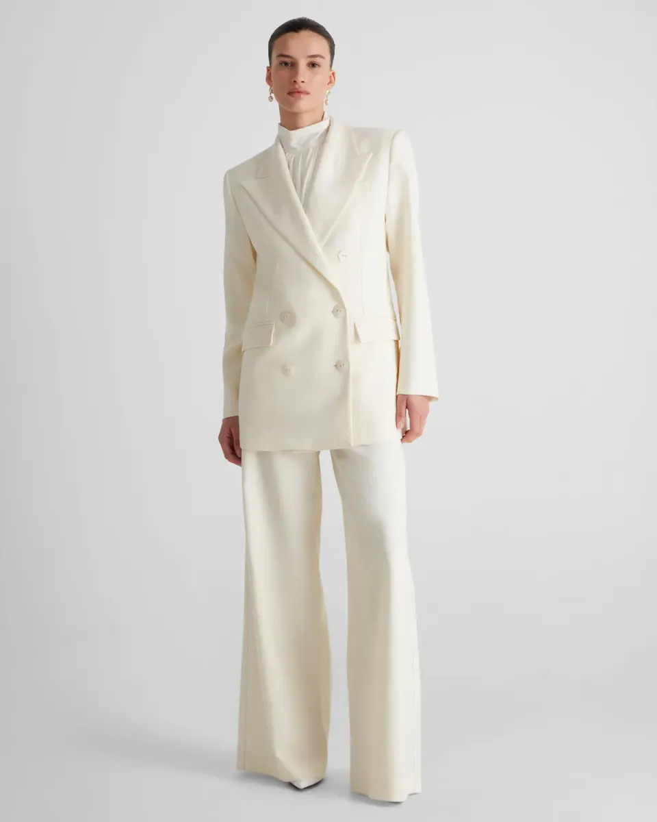 Violante Nessi Sugar Blazer avorio in crepe di lana