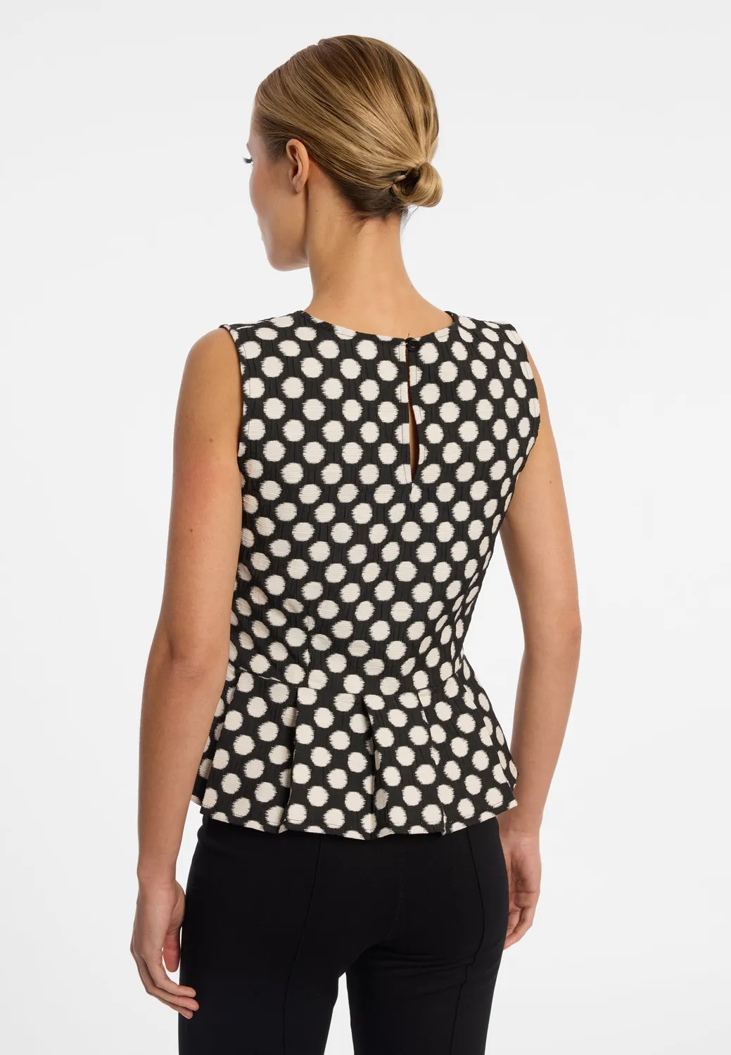Ana Alcazar Enlaya top peplo pois jacquard