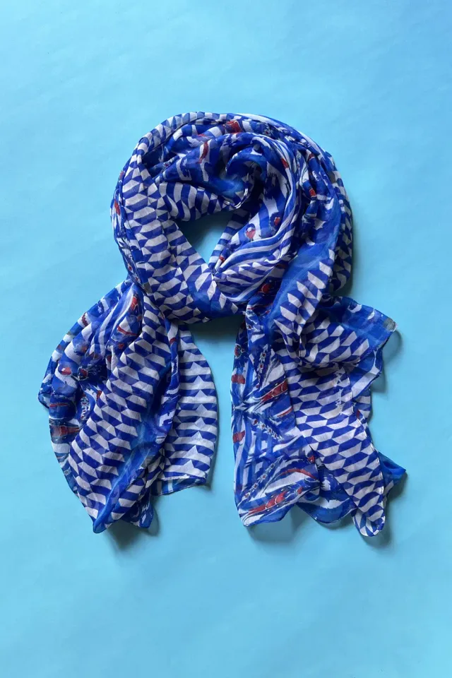 Antica Sartoria Scarf DV1805 foulard blu polychiffon
