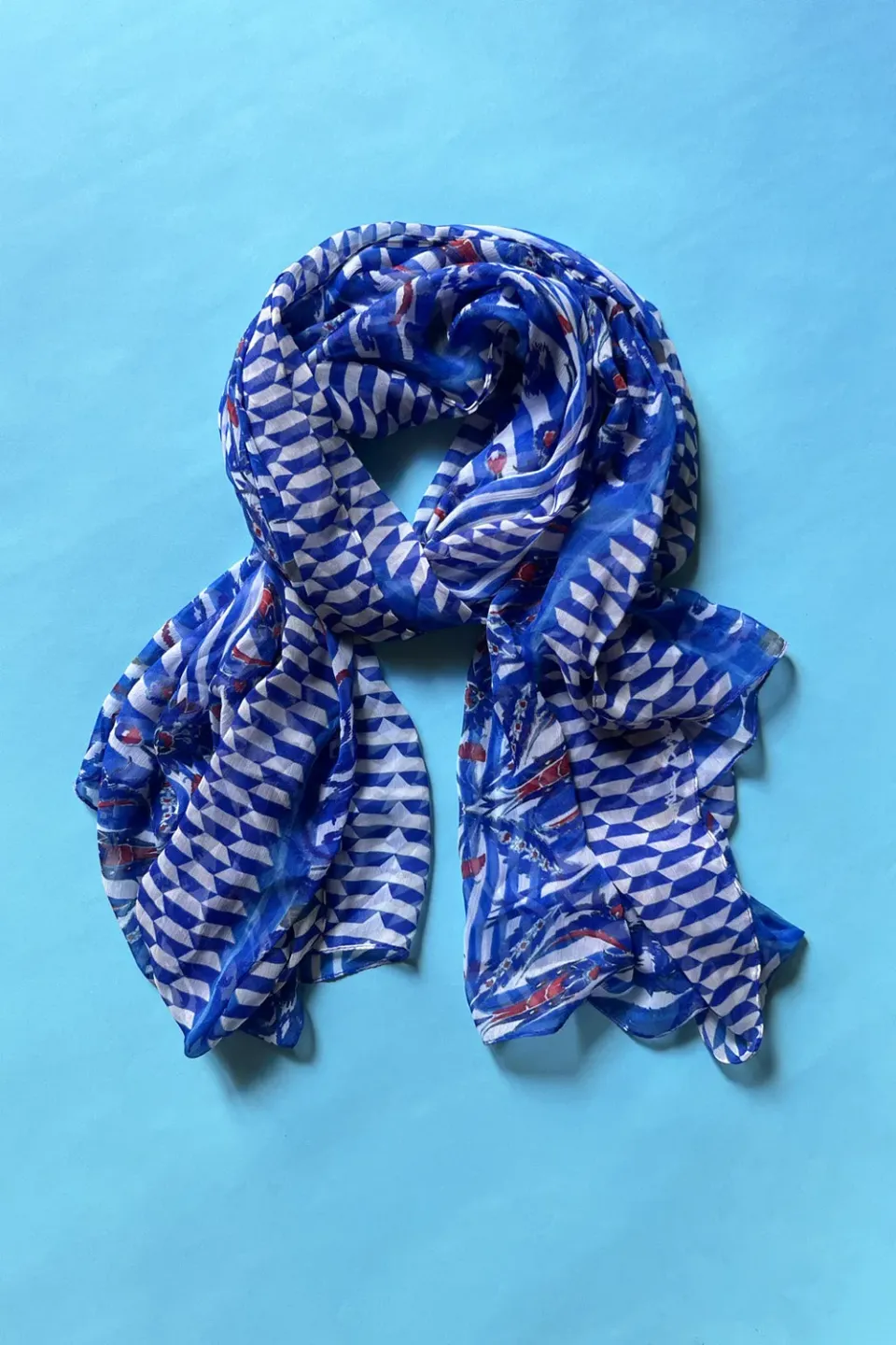 Antica Sartoria Scarf DV1805 foulard blu polychiffon
