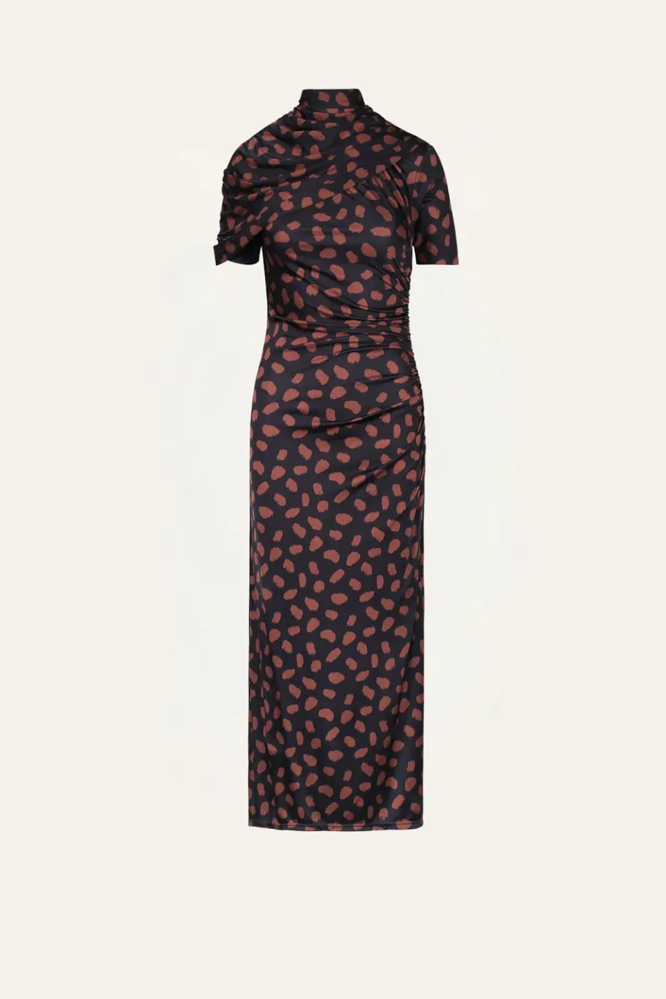 Johanna Ortiz Serene Safari Abito Midi Nero Animalier
