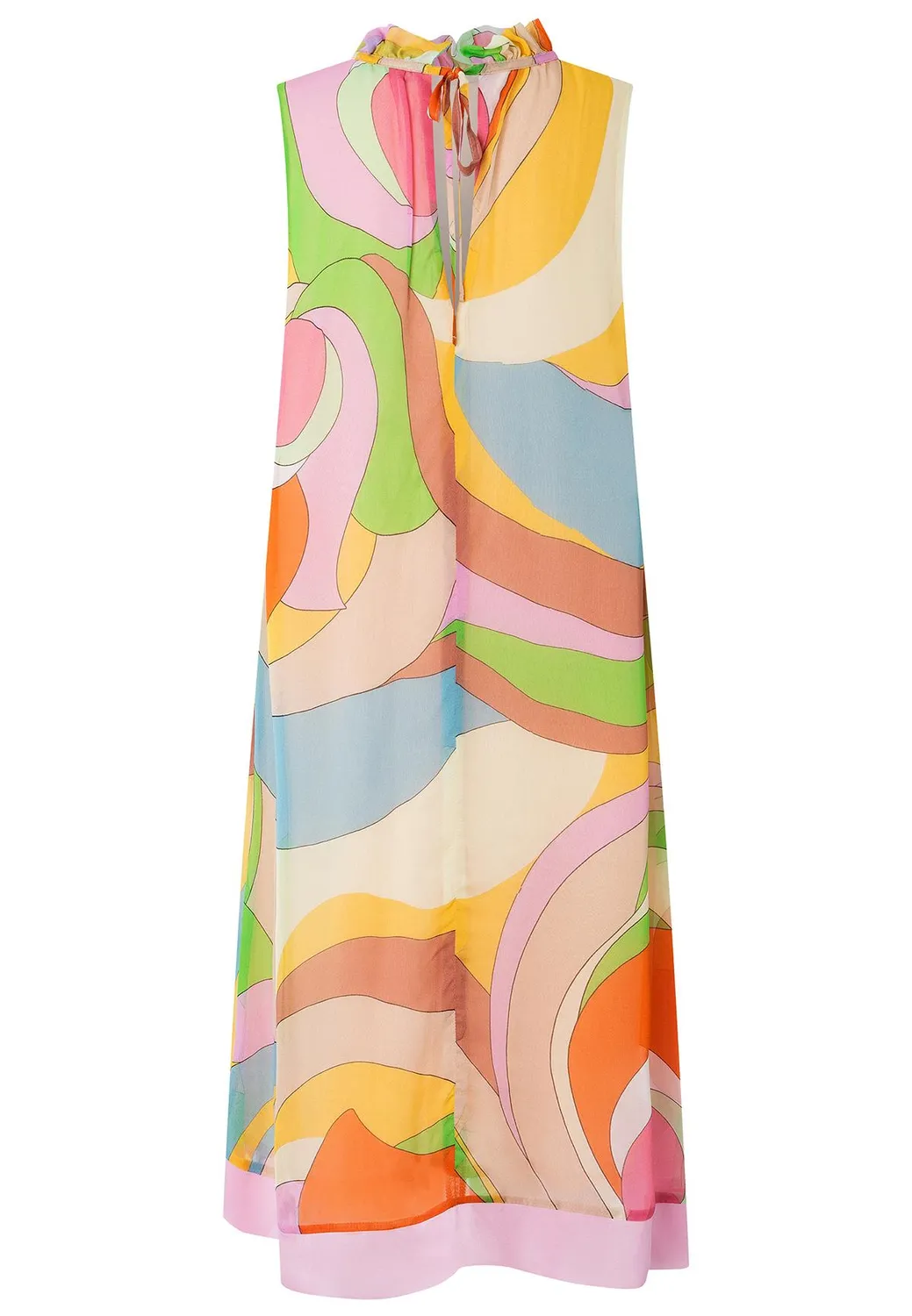Ana Alcazar Pavila abito chiffon fantasia senza maniche