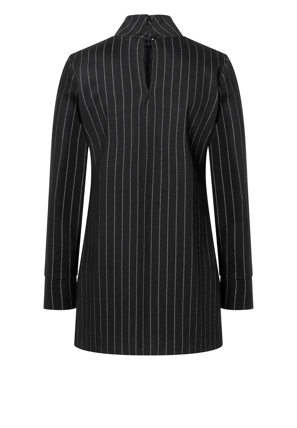 Ana Alcazar Somya top lungo gessato nero business