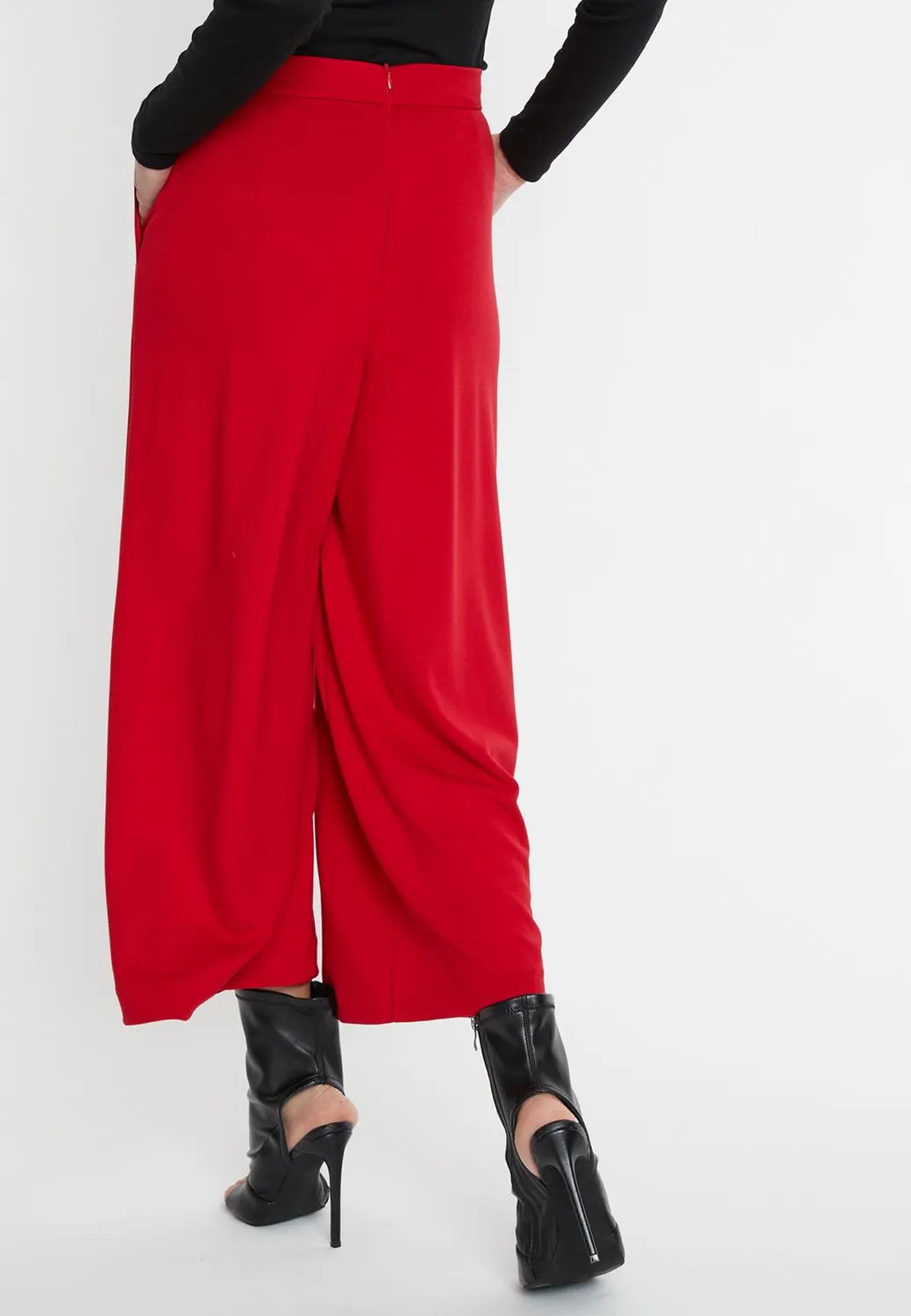 Ana Alcazar Sistya culotte jersey rossa 7/8 con tasche