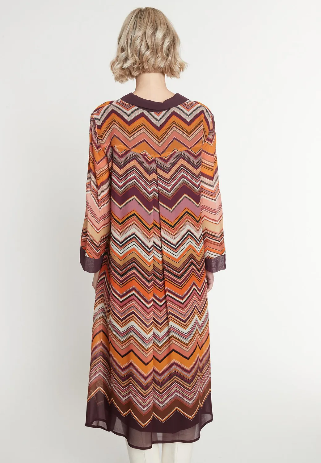 Ana Alcazar Manea chemisier chiffon zigzag