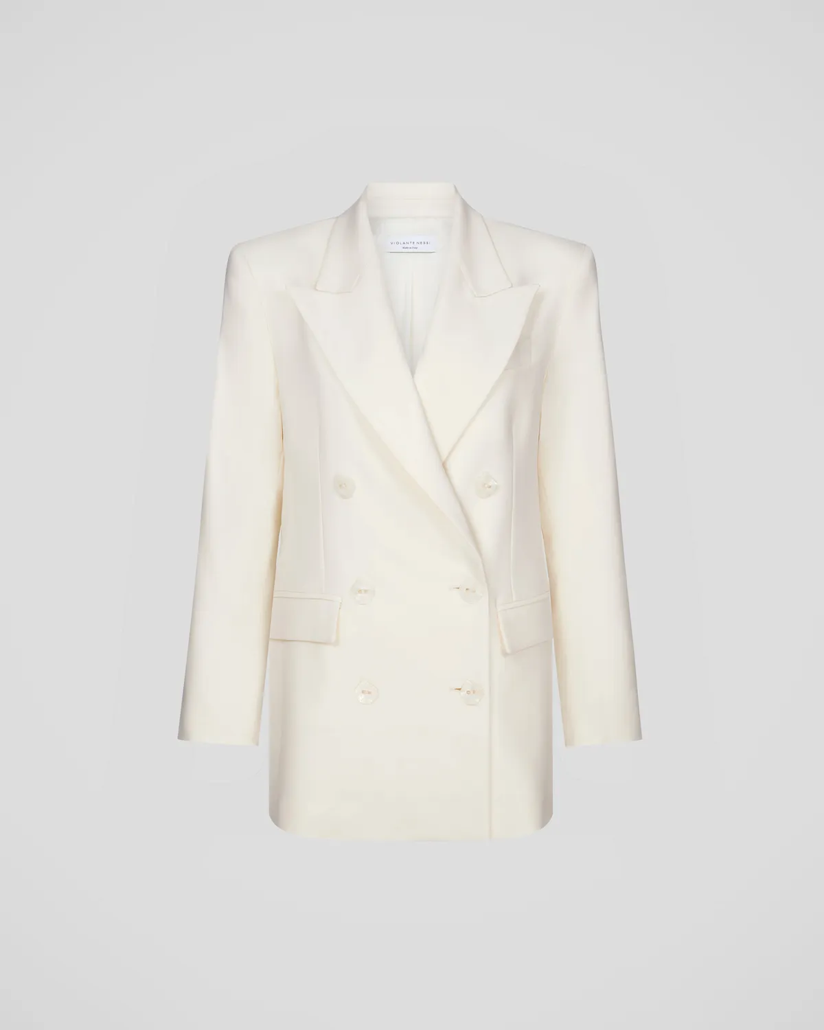 Violante Nessi Sugar Blazer avorio in crepe di lana