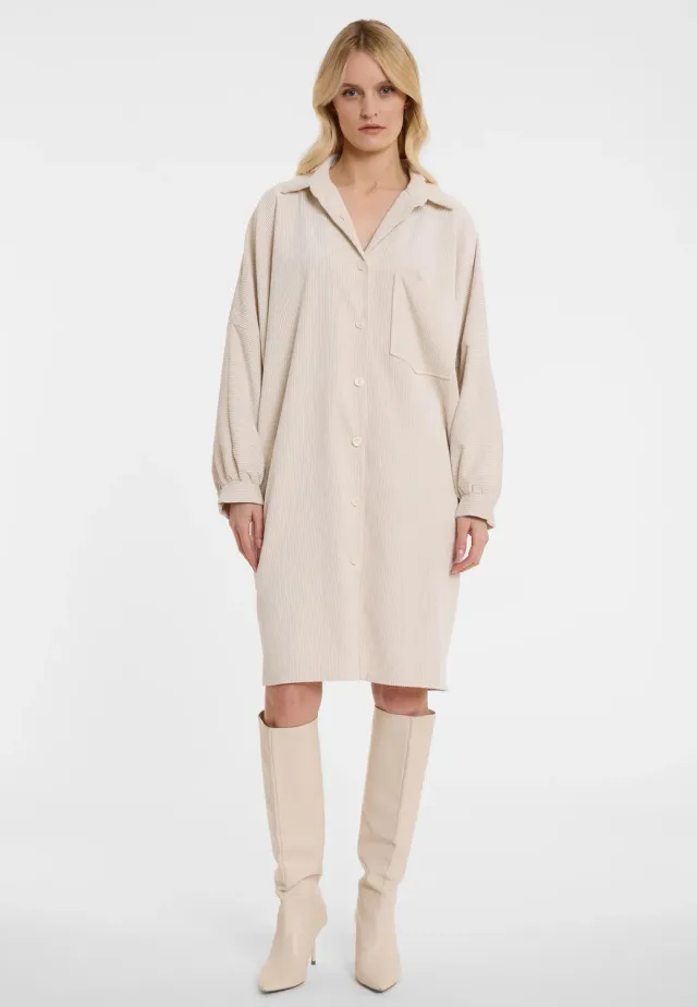 Ana Alcazar Adidi abito camicia velluto grigio