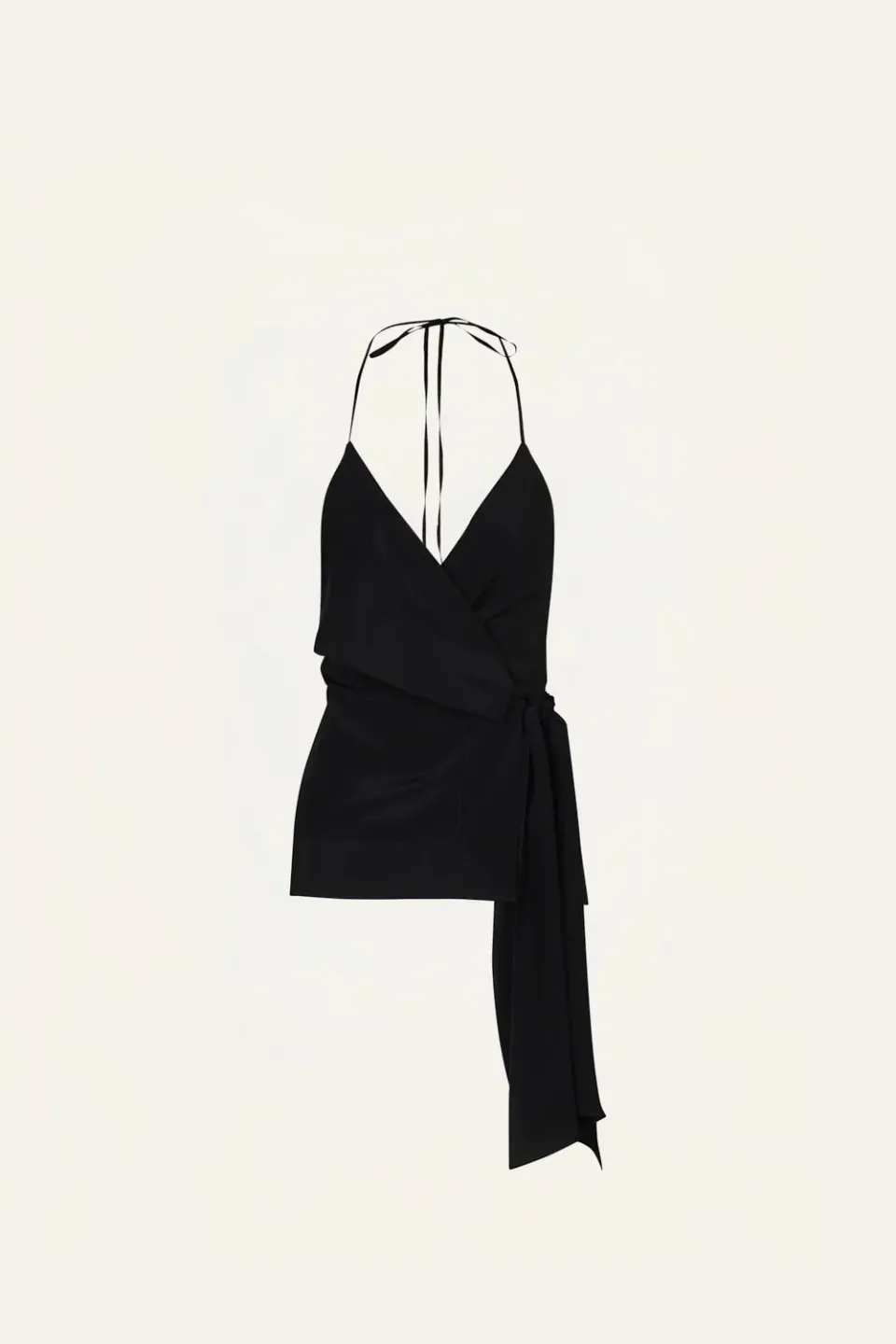 Johanna Ortiz Gentle Wrap Top top seta nero scollo V