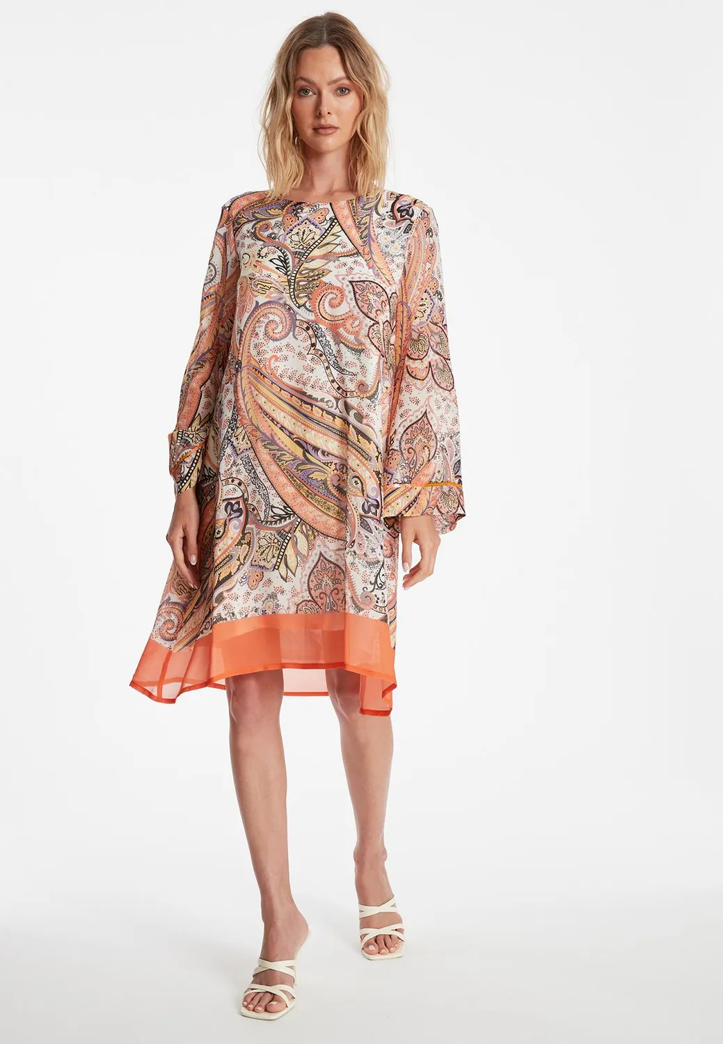 Ana Alcazar Zenna abito chiffon fantasia paisley
