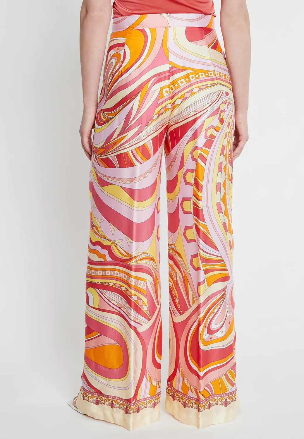 Ana Alcazar Kapea pantaloni palazzo stampa anni 70