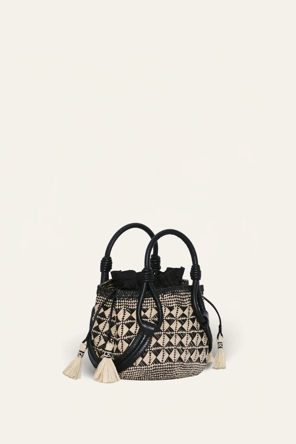 Johanna Ortiz Fluid Grace mini tote nero ecru