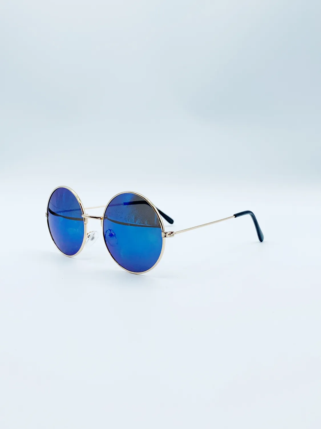 SVNX SG2607120 occhiali da sole rotondi argento specchio blu