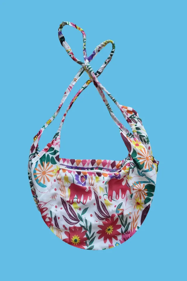 Antica Sartoria DV1881 borsa sacca a spalla fuxia floreale