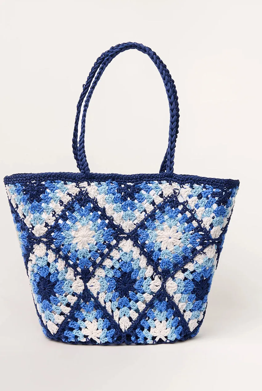 Blue Vanilla Crochet borsa tote navy uncinetto