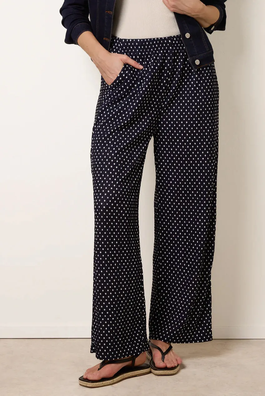 Blue Vanilla pantaloni palazzo navy pois stampa pois taglia S