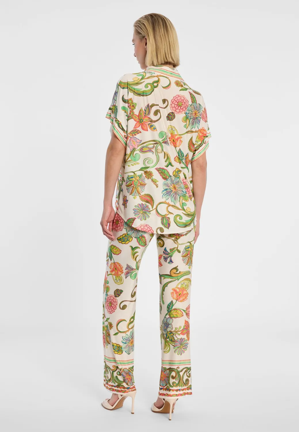 Ana Alcazar Duena camicetta jersey a fiori crema