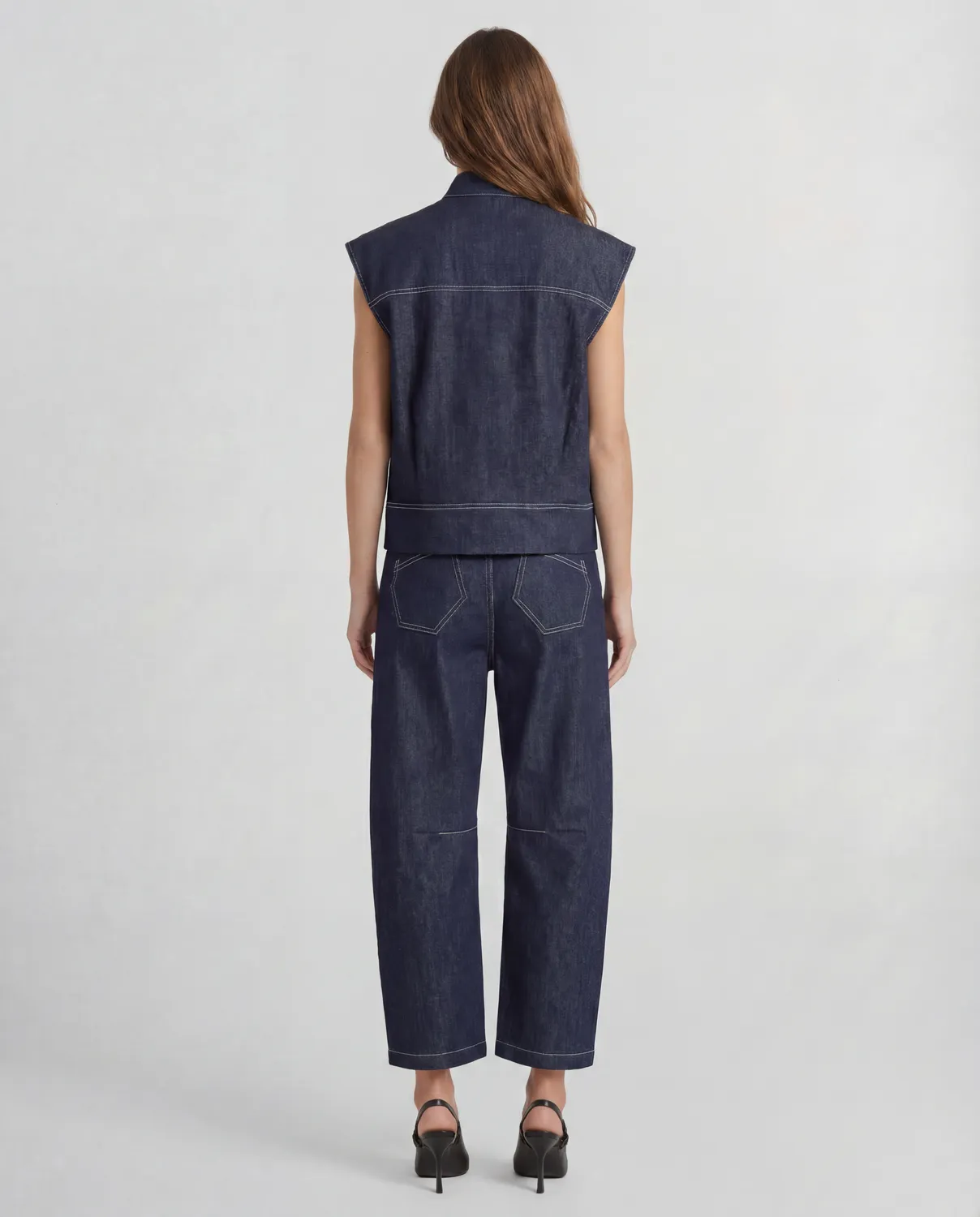 Violante Nessi Fia gilet blu denim organico