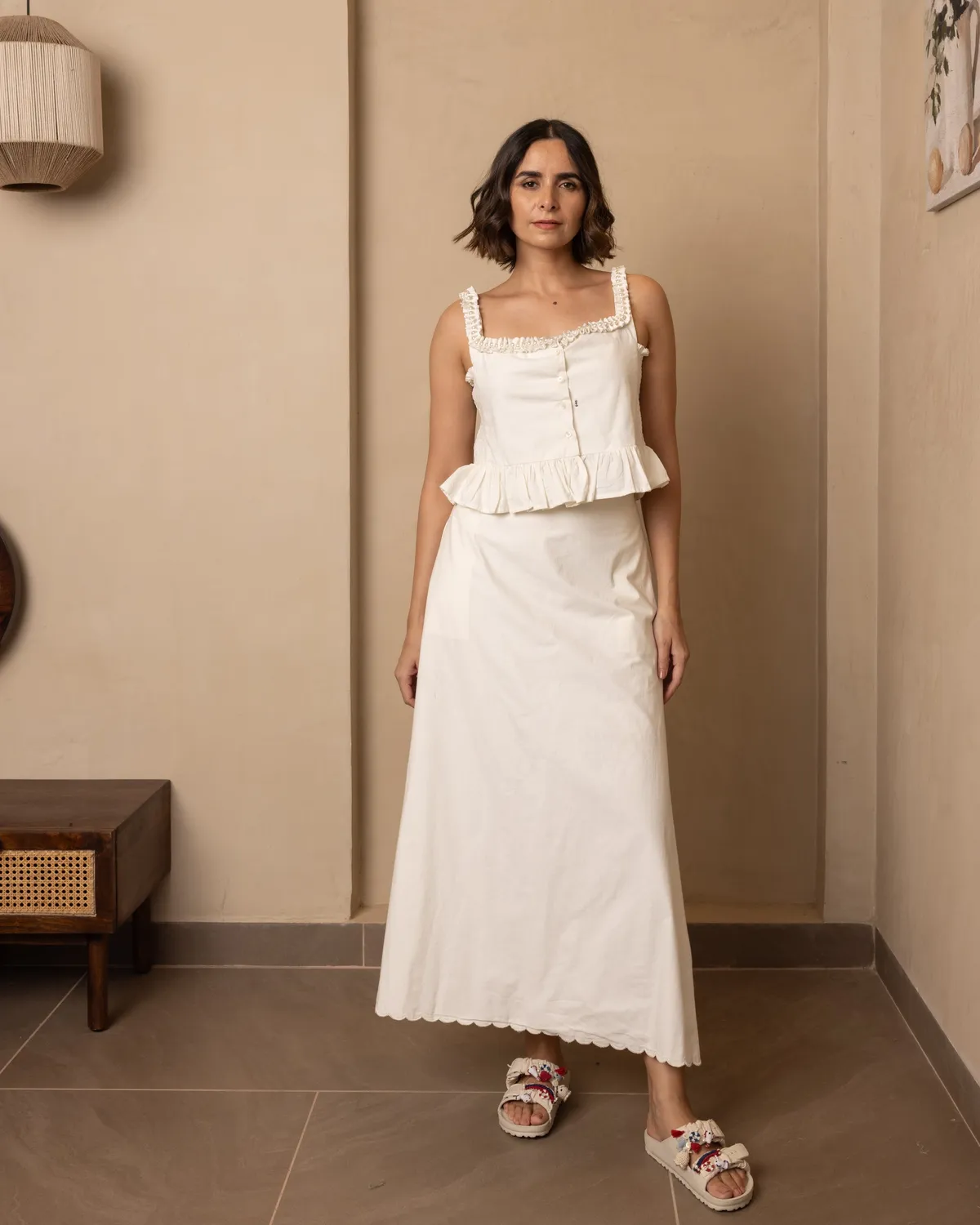 Our Dve Nautica Zoe set top gonna beige