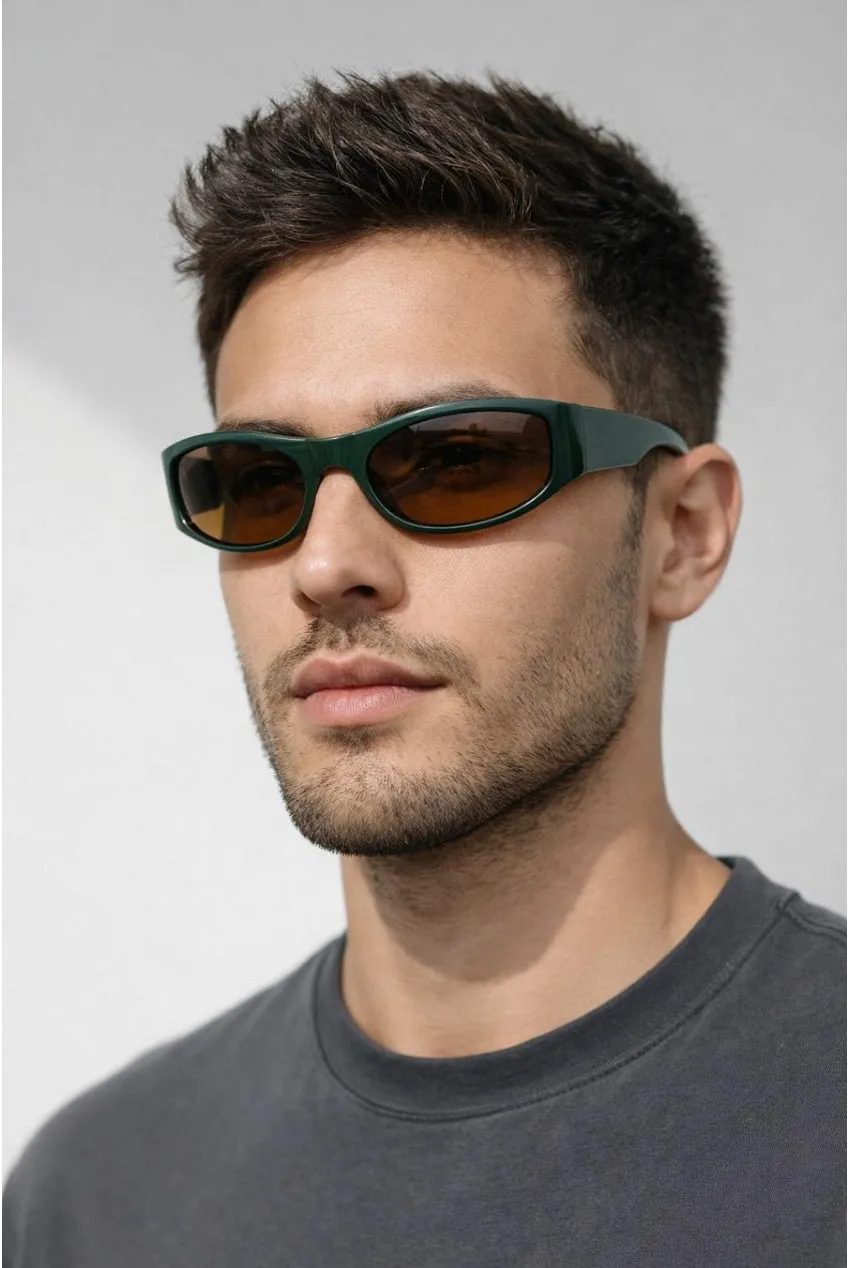 SVNX Racer Wrap Around occhiali da sole verde scuro