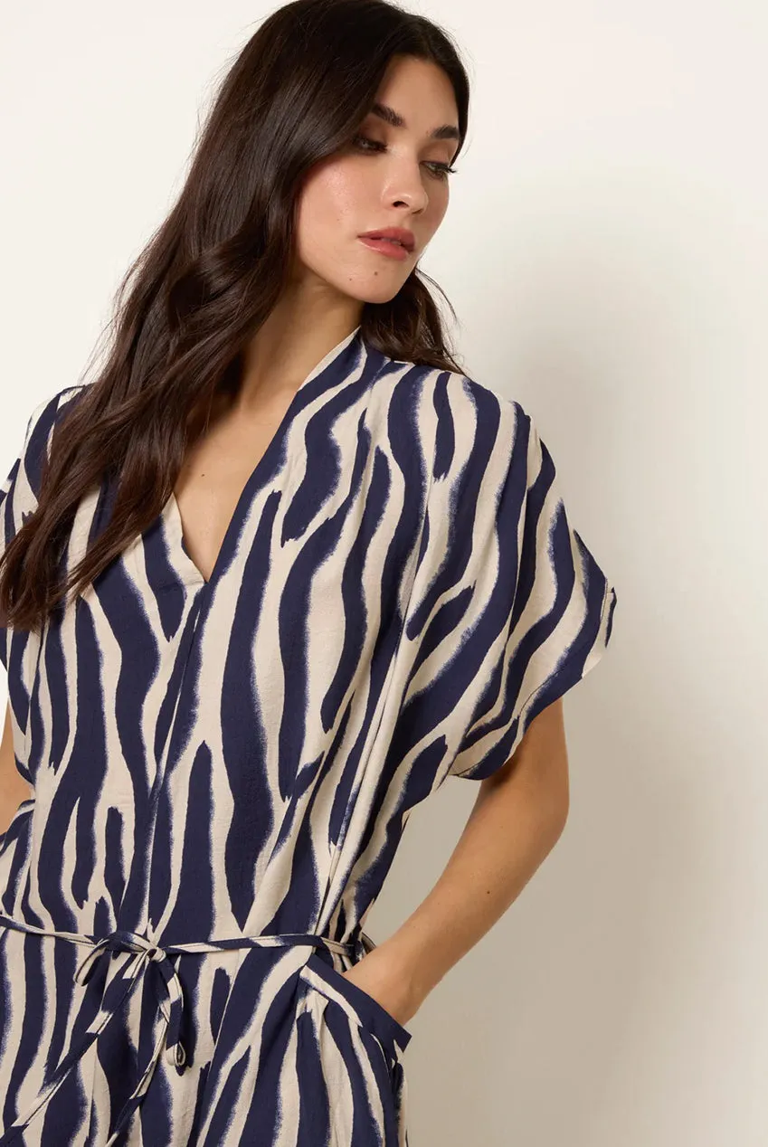 Goddiva Blue Vanilla abito zebrato blu navy taglia unica