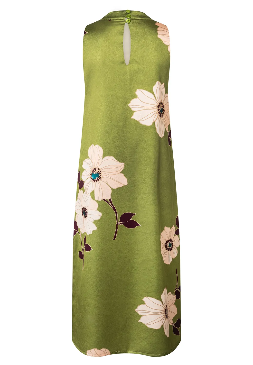 Ana Alcazar Delis abito midi raso verde fantasia