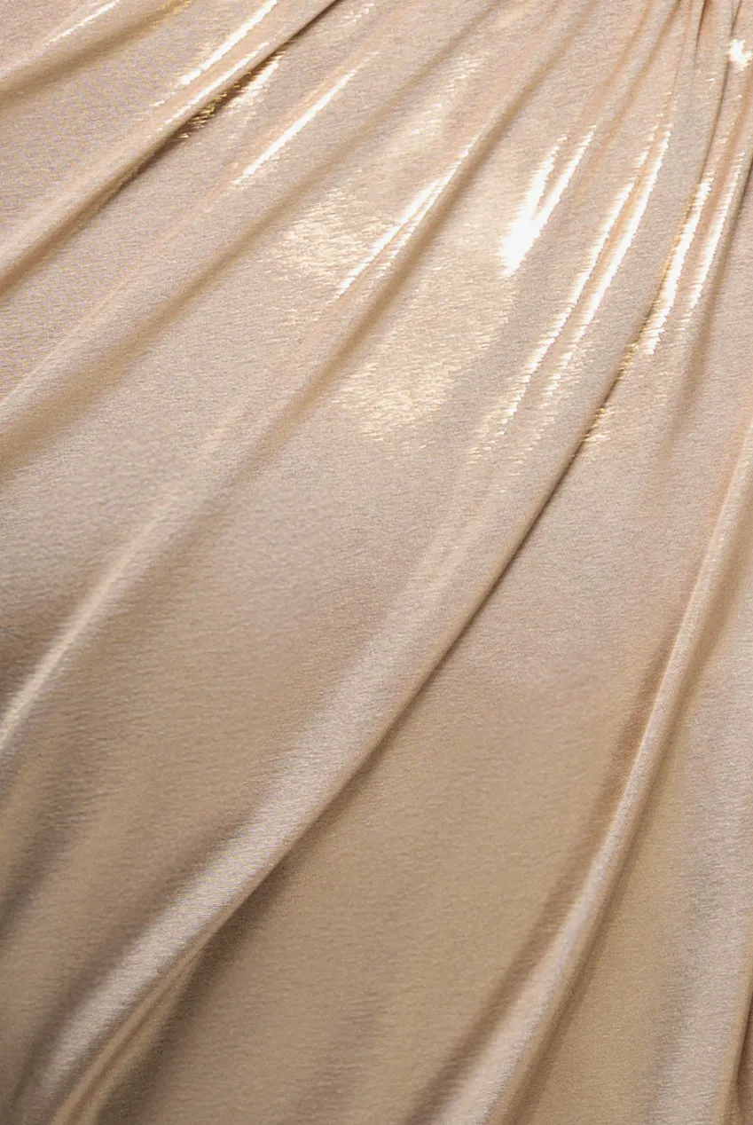 Goddiva DR4865 abito maxi oro 12 corsetto foil