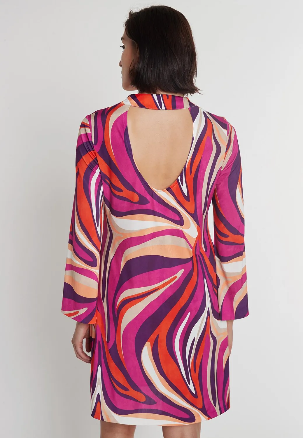Ana Alcazar Prila abito tunica jersey fantasia fucsia