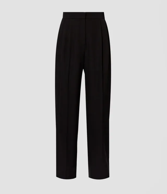 Erdem Grain De Poudre pantaloni palazzo neri lana