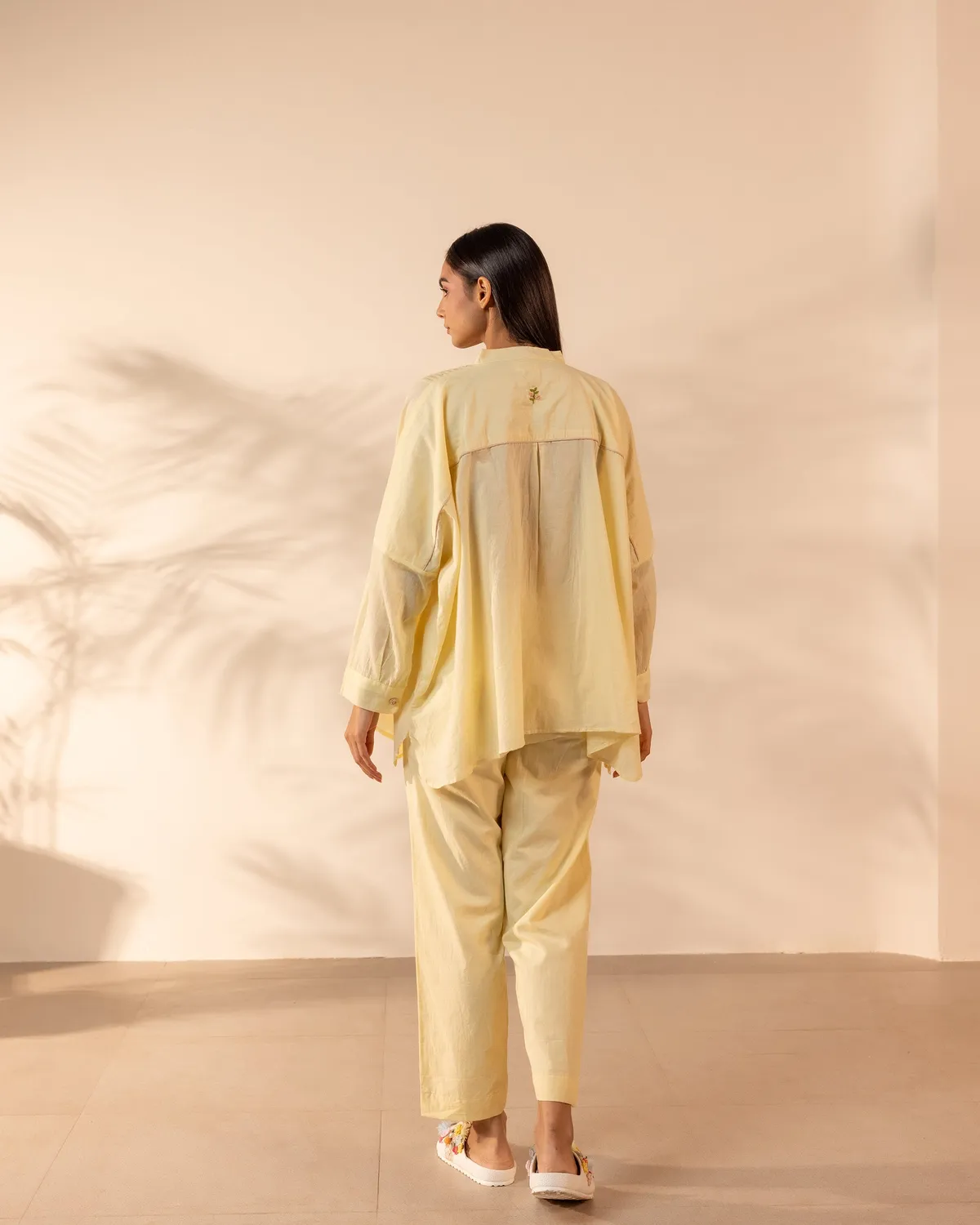 Our Dve Drizzle Top maglia cotone giallo limone