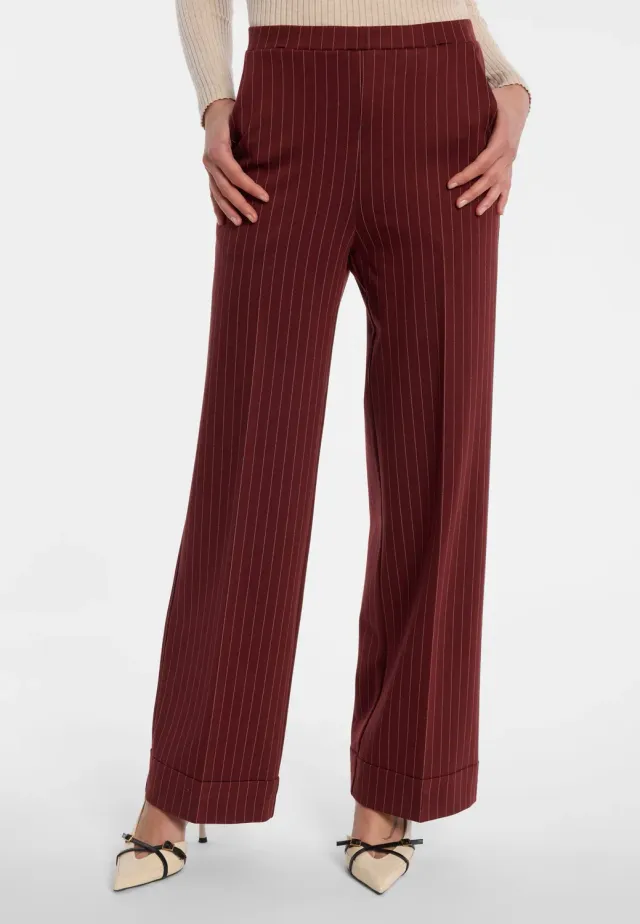 Ana Alcazar Elbrisa pantaloni Marlene bordeaux gessati