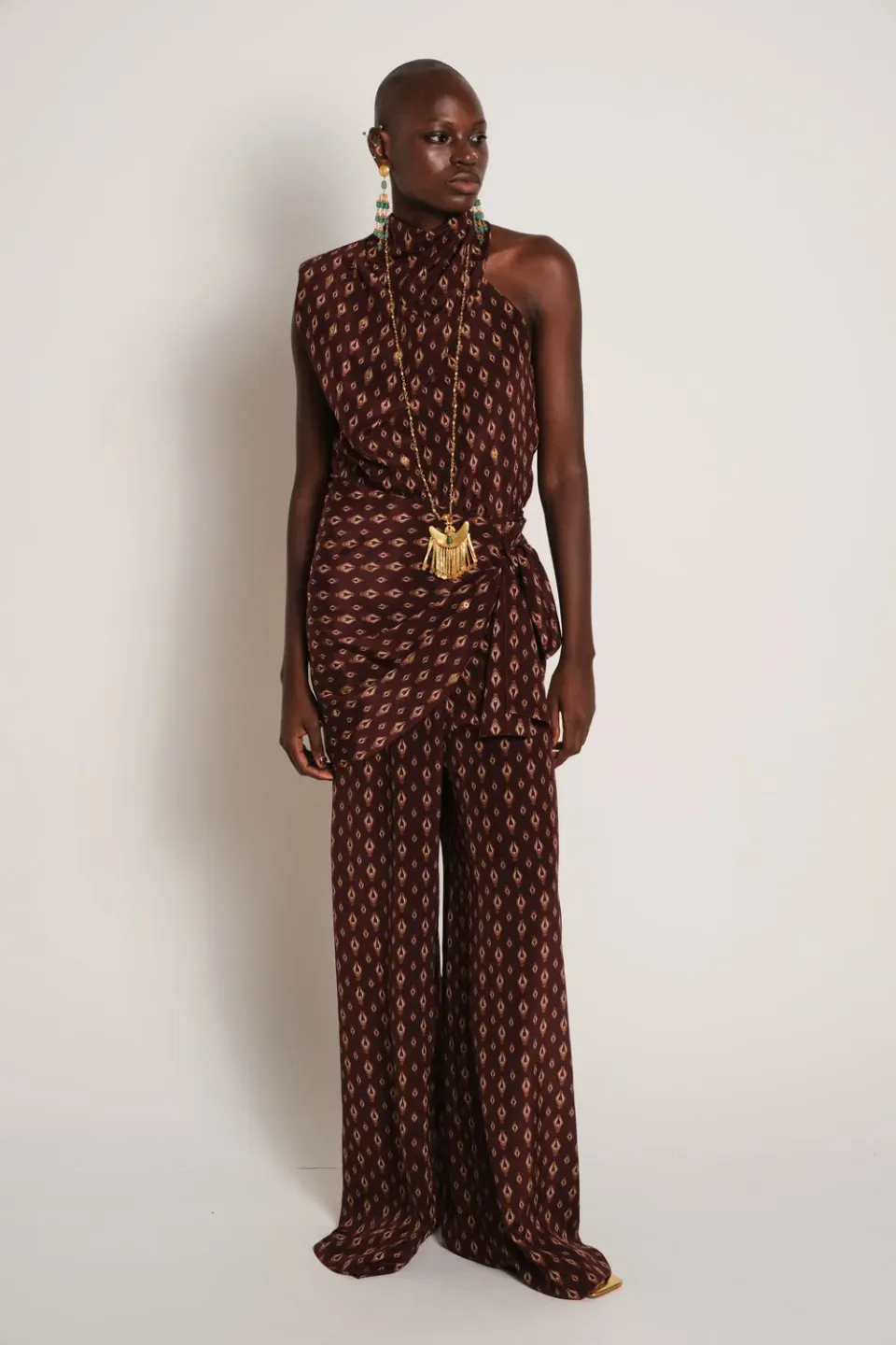 Johanna Ortiz The Good Omen Top blusa seta marrone