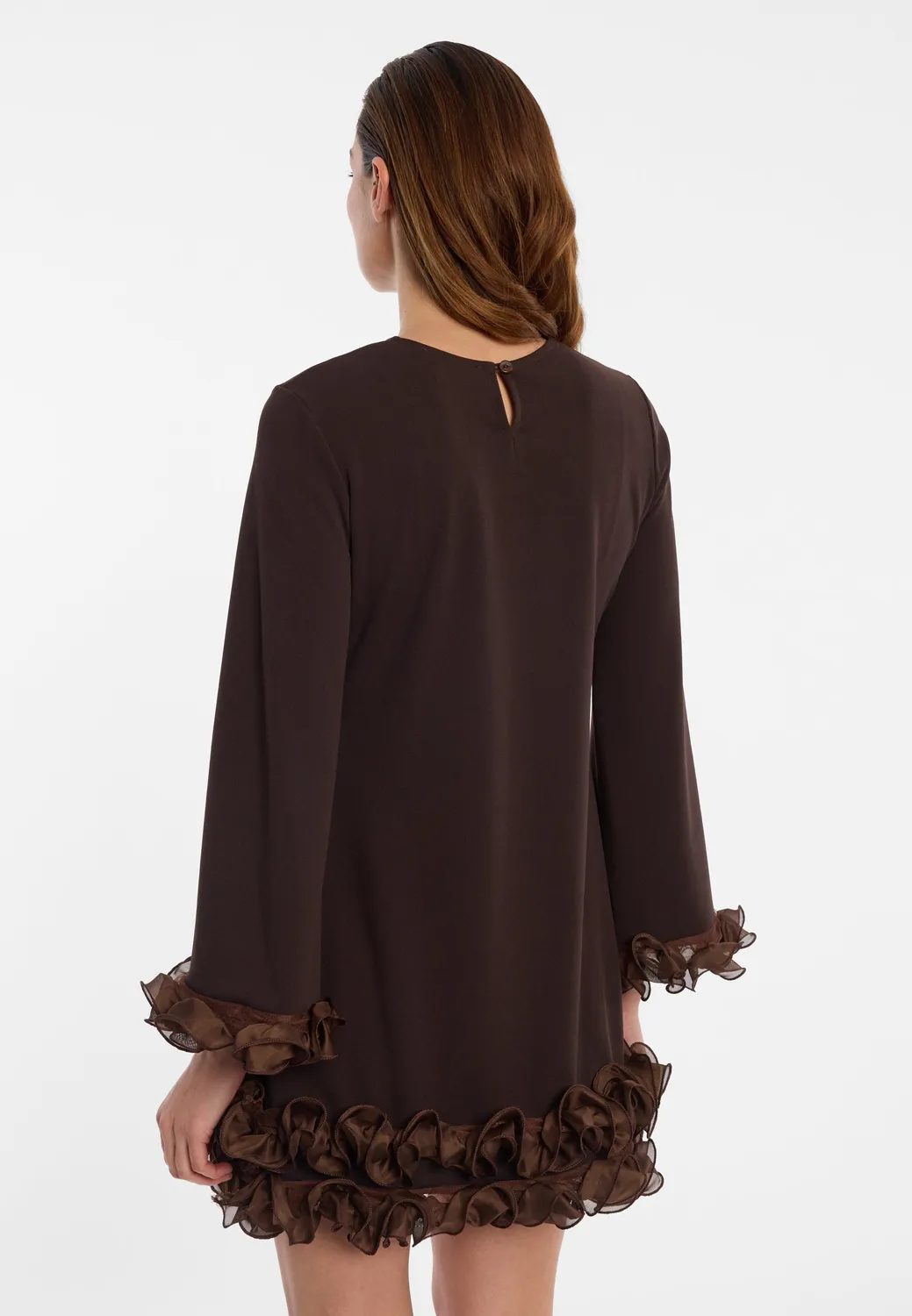 Ana Alcazar Enolys abito cocktail marrone corto