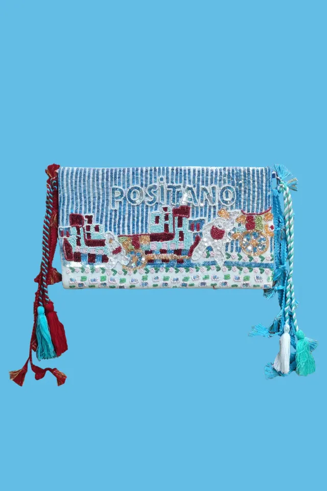 Antica Sartoria DV1706 pochette borsa cotone turchese