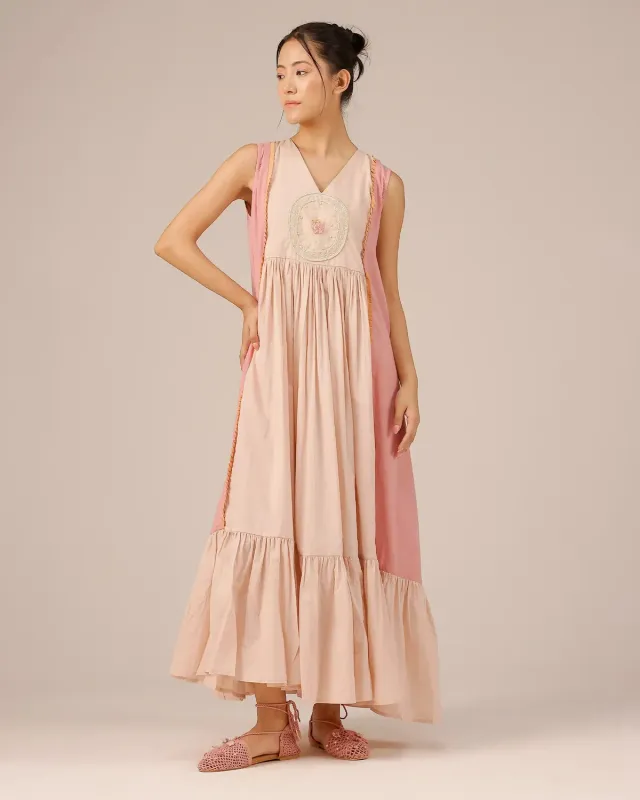 Our Dve Merry Berry vestito rosa cotone lungo