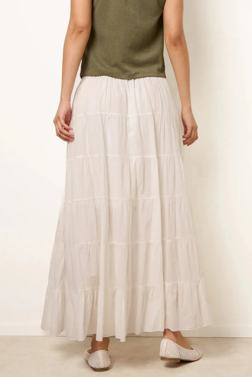 Blue Vanilla Jersey Band Tiered gonna maxi avorio