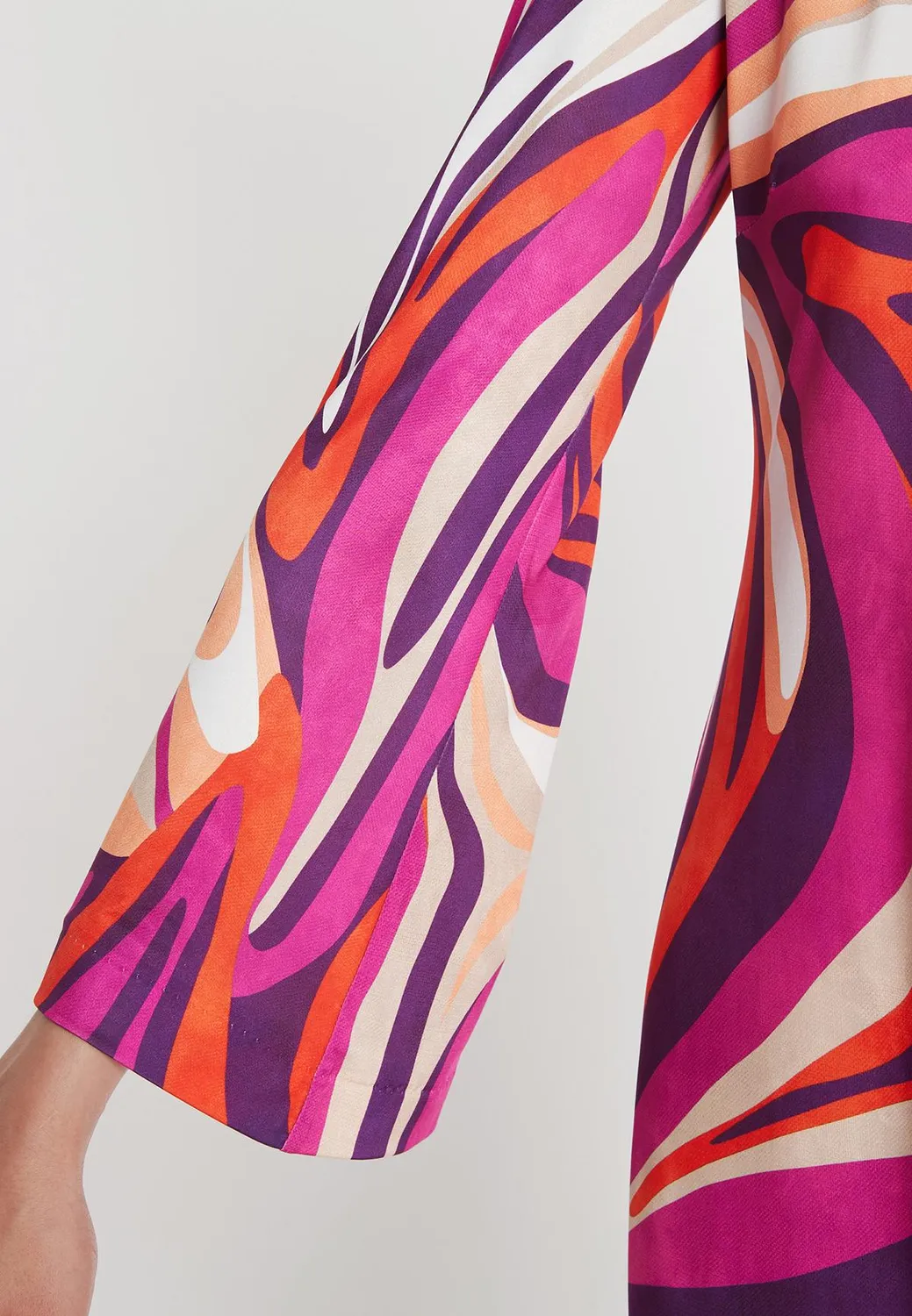 Ana Alcazar Prila abito tunica jersey fantasia fucsia