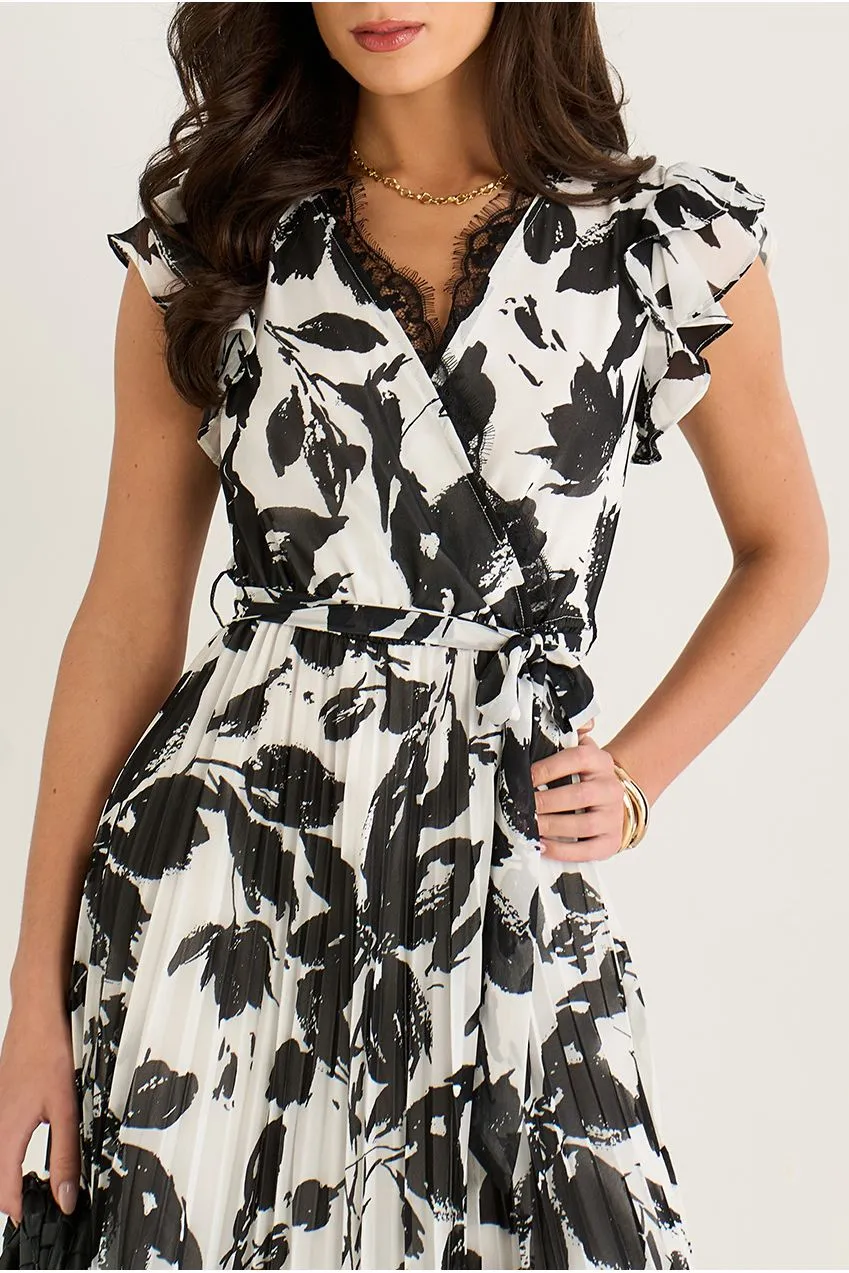 Gini London Lace Trim abito midi portafoglio mono