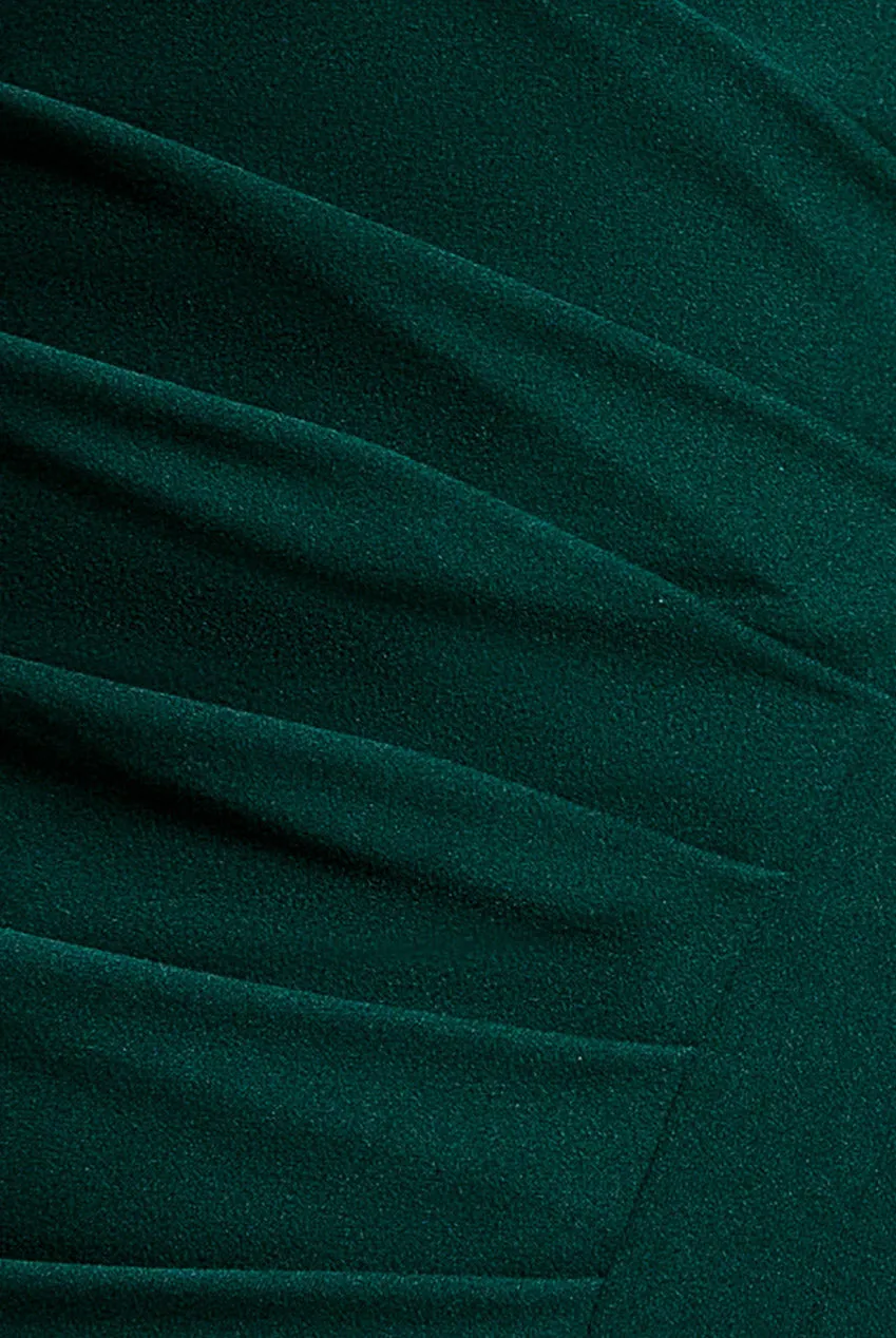 Goddiva Abito Midaxi Monospalla Verde Smeraldo 8 Scuba