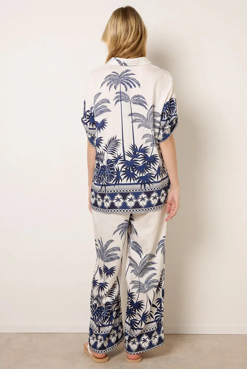 Blue Vanilla Palm Tree Set Completo Blu S/M in viscosa