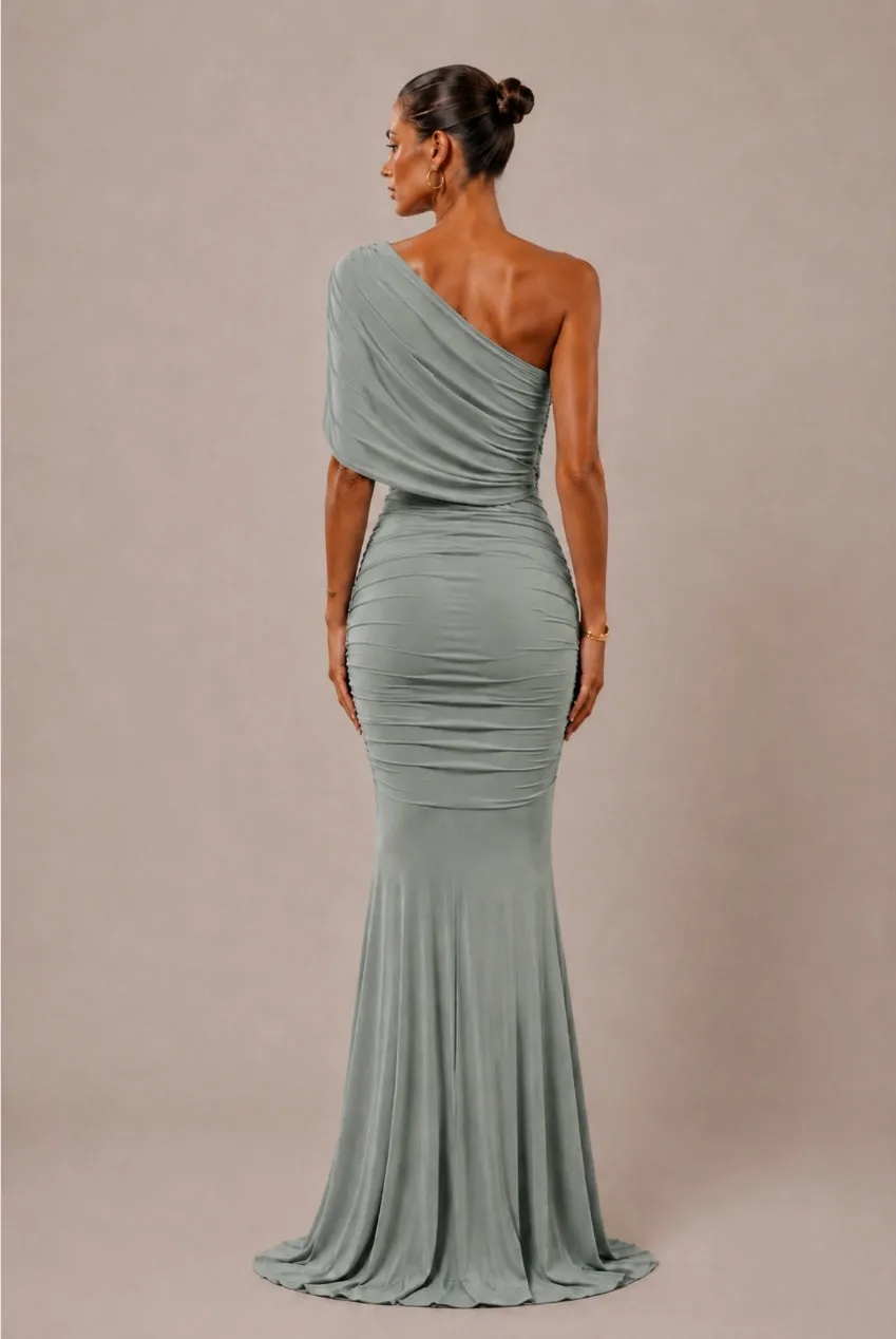 Honor Gold Alicia abito maxi multiway verde salvia
