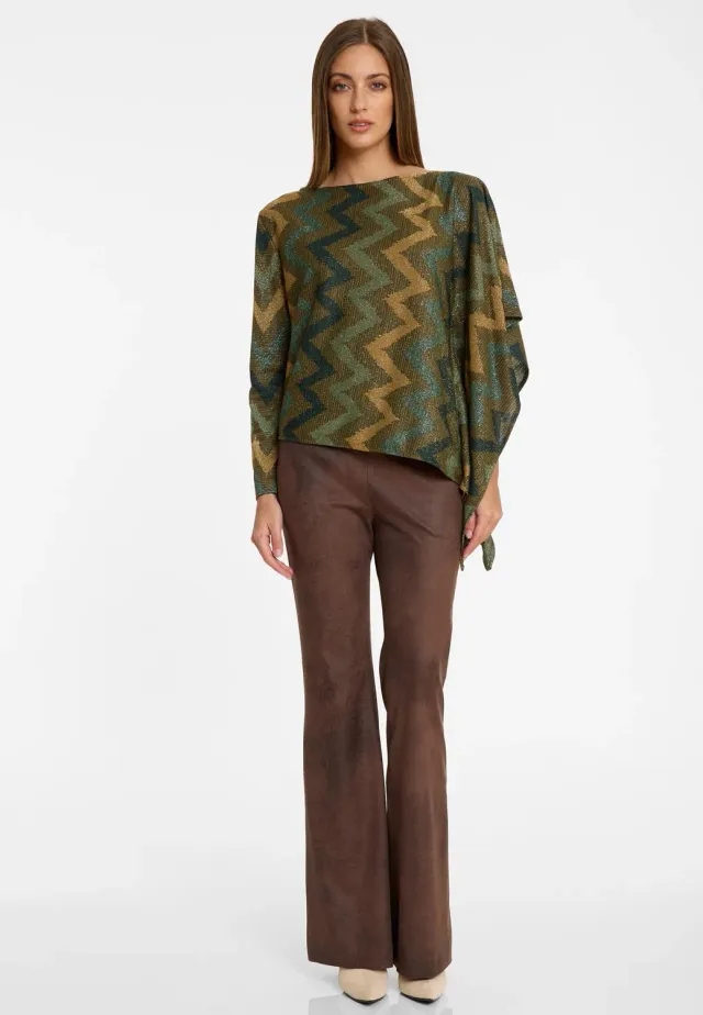 Ana Alcazar Avilo top lurex verde oro manica corta