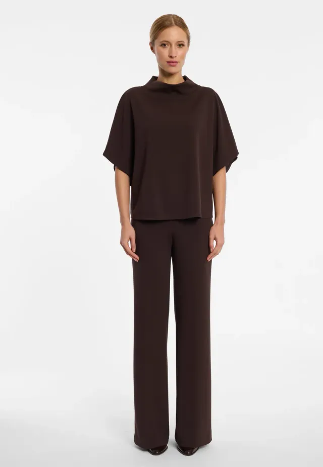 Ana Alcazar Elioreste top mantella marrone collo alto
