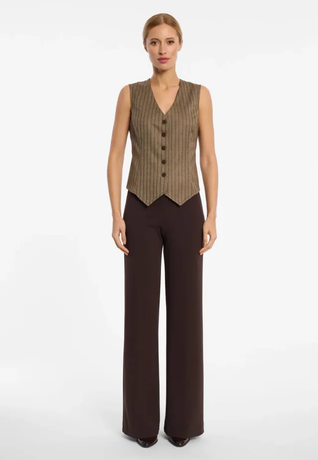 Ana Alcazar Enlivaris gilet gessato marrone